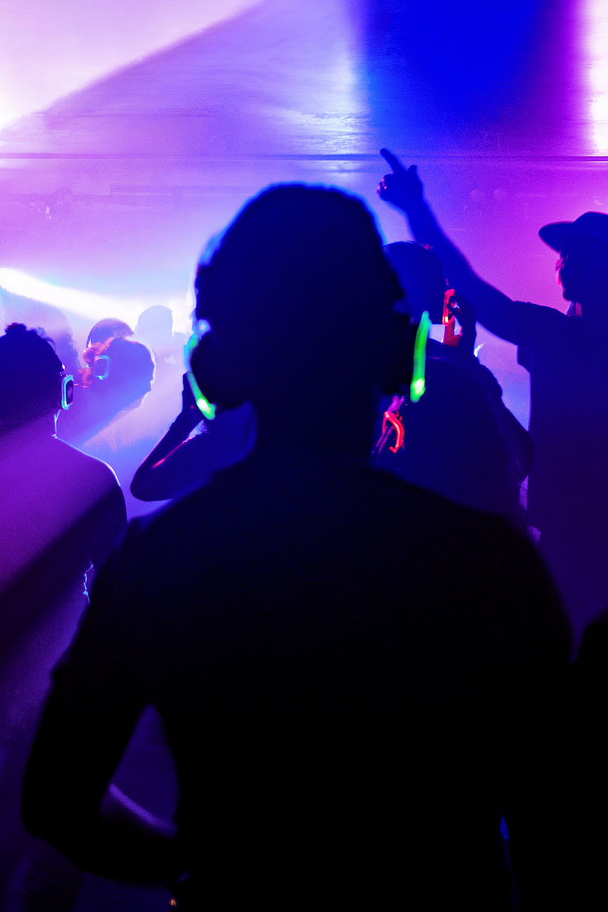 Friends Enjoying a Night at the Silent Disco 