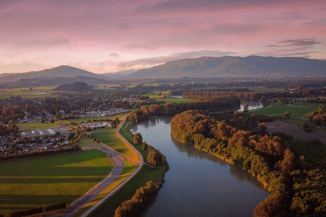 Skagit Valley and Skagit River of Washington State, USA