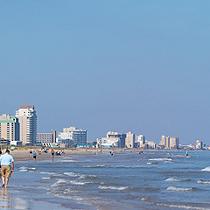 View of the South Padre Island, on the Gulf of Mexico, Texas, United States of America