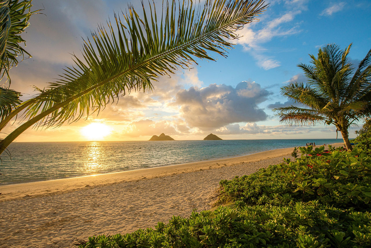 Sunrise at Lanikai Beach in Kailua, Oahu, Hawaii