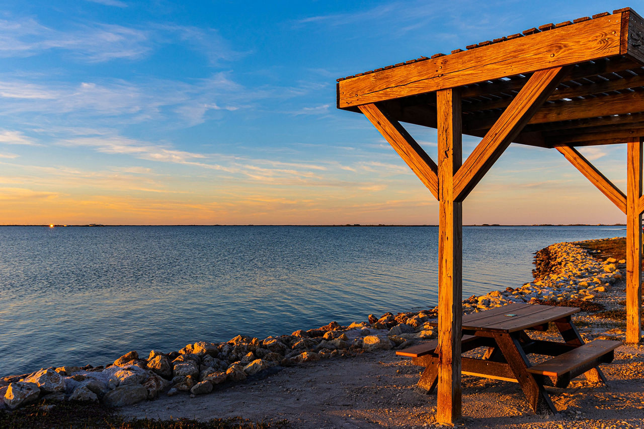 Sunset on The Laguna Madre at Bird Island Basin Campground, Padre Island National Seashore