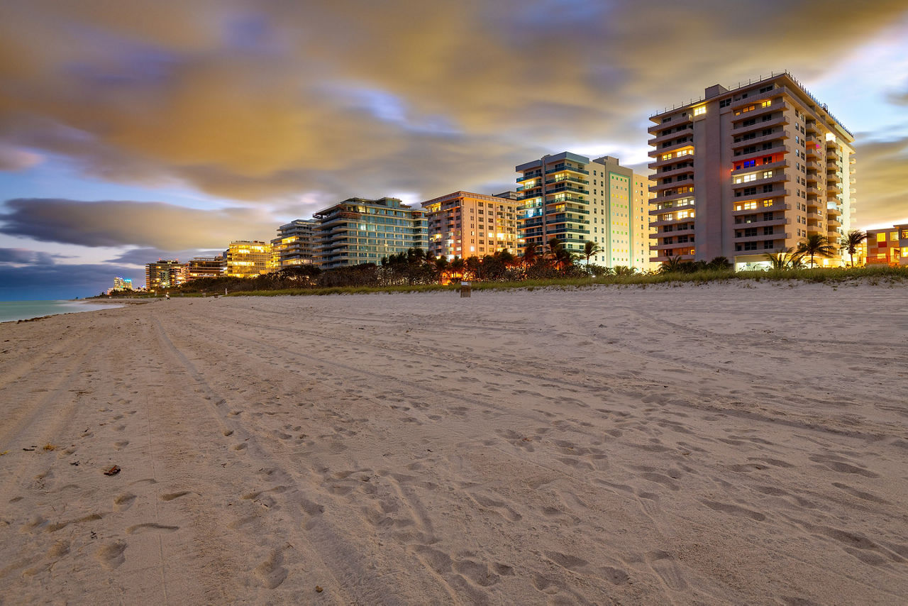Surfside Beach in Miami.