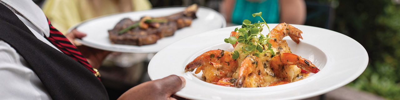 Mother Daughter Waiting for their Steak and Shrimp Dinner