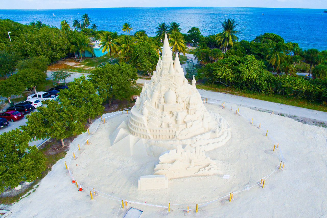 Tallest sand castle was built on October 26, 2015, on Virginia Key Beach in Miami.