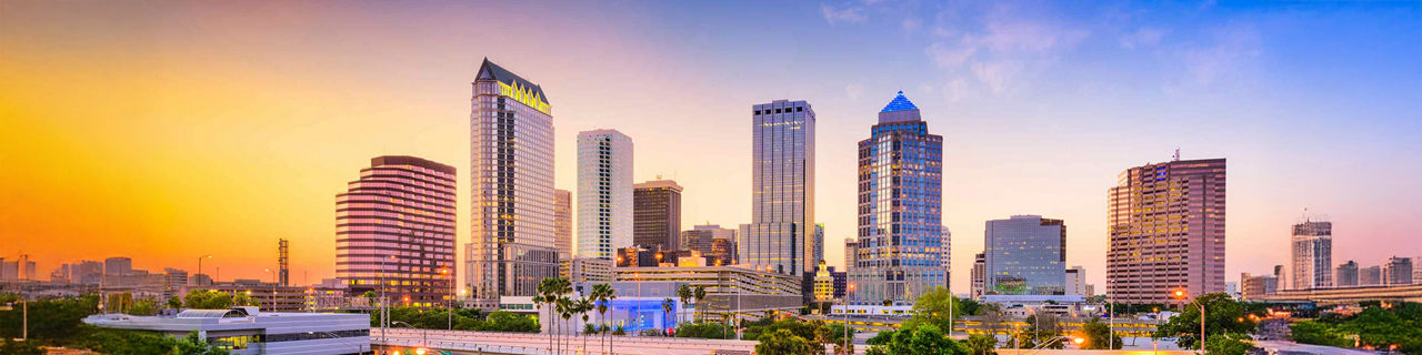 Downtown Skyline Sunset, Tampa, Florida