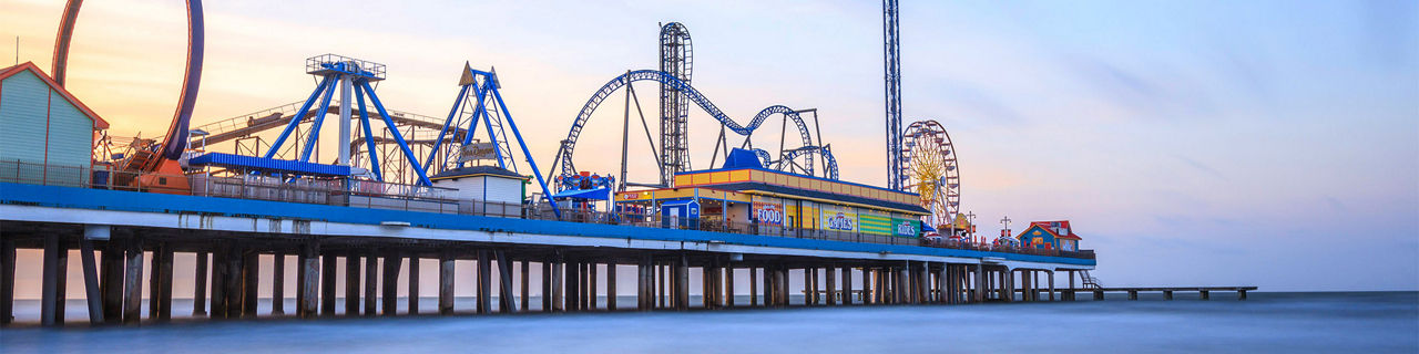 Texas Galveston Pier Park Sunset