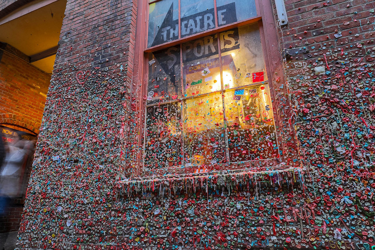 The Market Theater Gum Wall in downtown Seattle. 