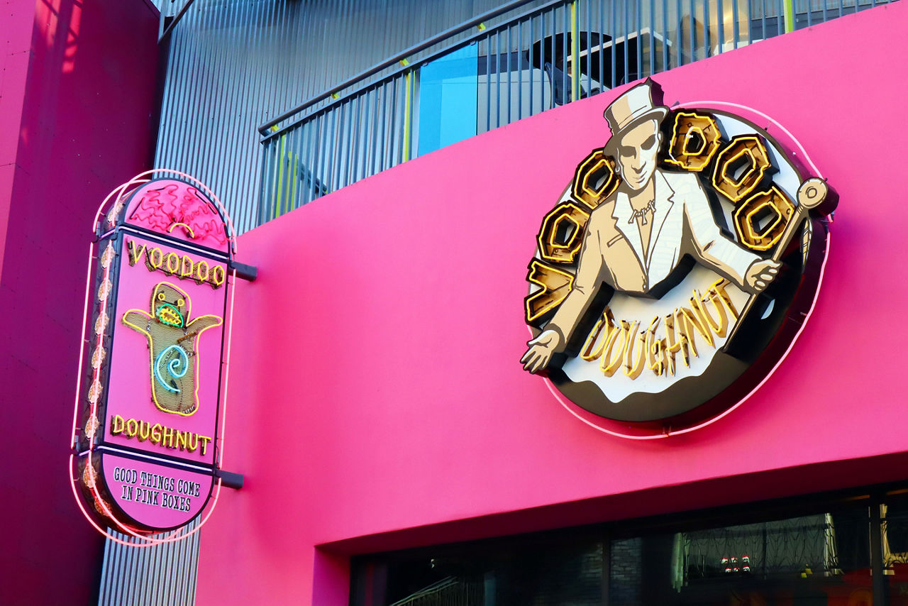 Voodoo Doughnut on CityWalk at Universal Studios Hollywood.