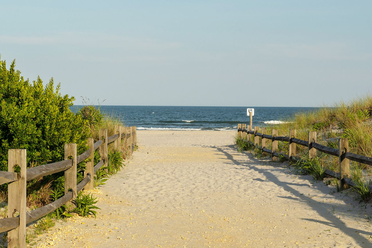 Late afternoon walk to the beach in Stone Harbor, New Jersey