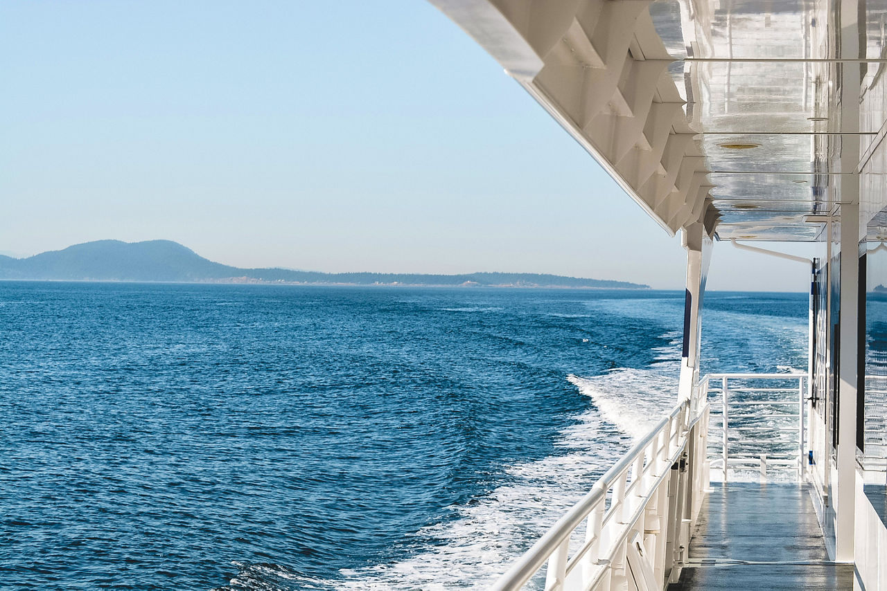 Whale watching off the coast of Seattle, ship.
