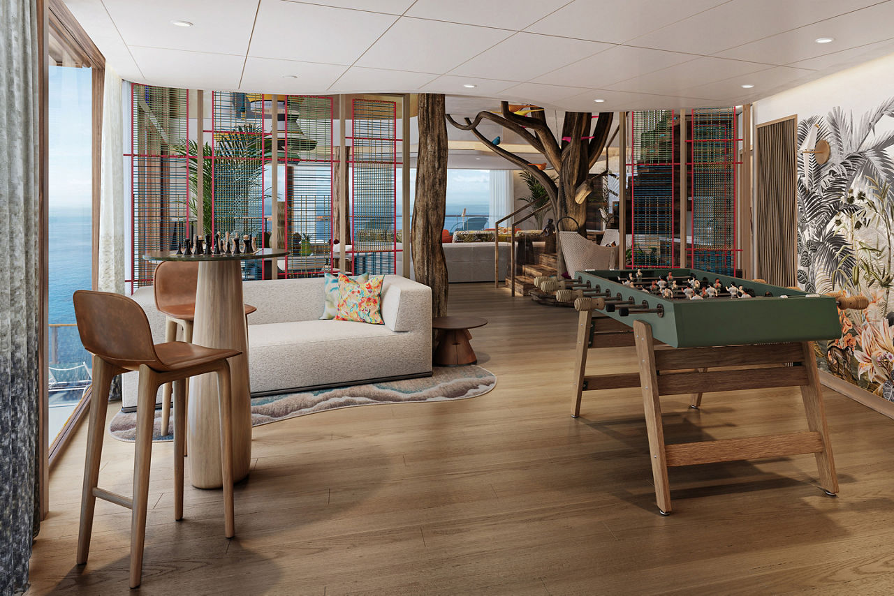 Hero of the Seas Ultimate Family Treehouse Game Room, render