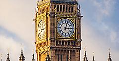 Big Ben clock at colorful blue sky, Landmark of London, UK