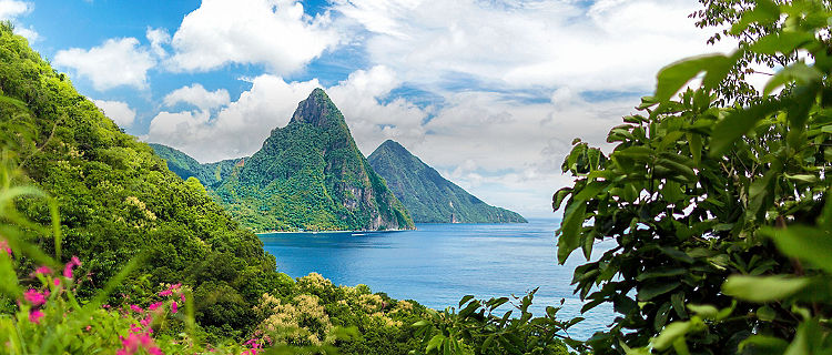 St. Lucia Mountains in the Caribbean