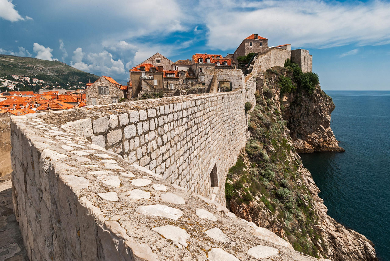 Seaside Walls in Dubrovnik, Croatia