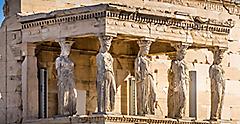 Erechtheion temple with Caryatid Porch, Athens, Greece.