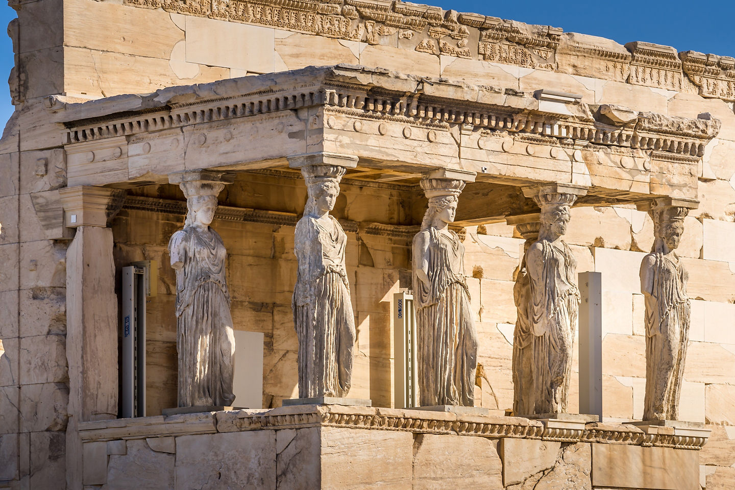 Erechtheion’s Caryatid statues. - Athens, Greece