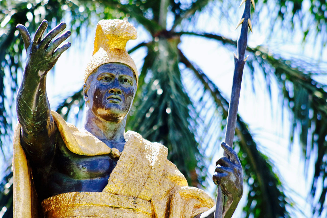 King Kamehameha statue on display in Honolulu, Hawaii