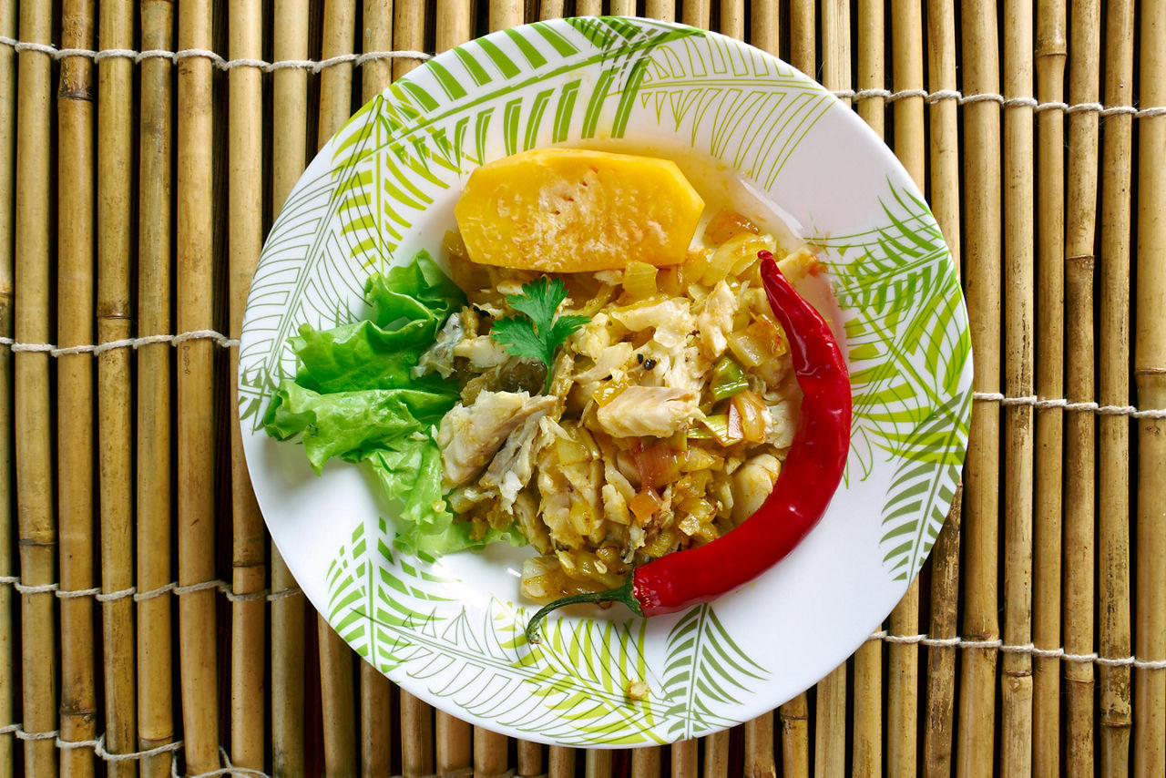 Traditional Dish Ackee and Saltfish from Jamaica 