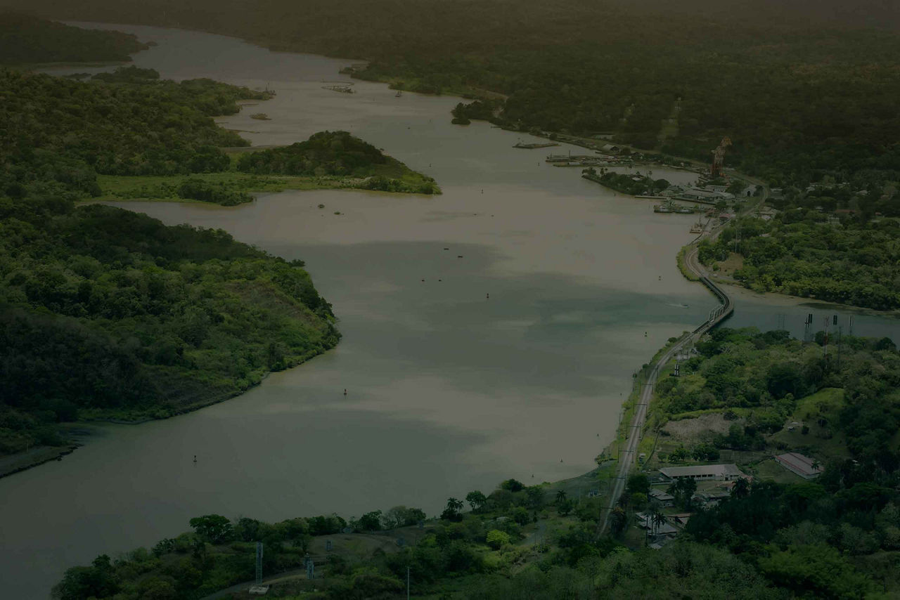 Aerial View of the Panama Canal