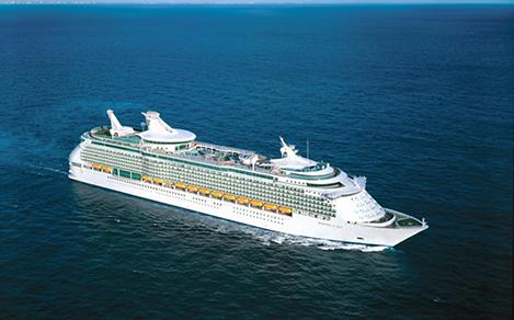 Side View of Mariner of the Seas With Singapore and Caribbean Destinations