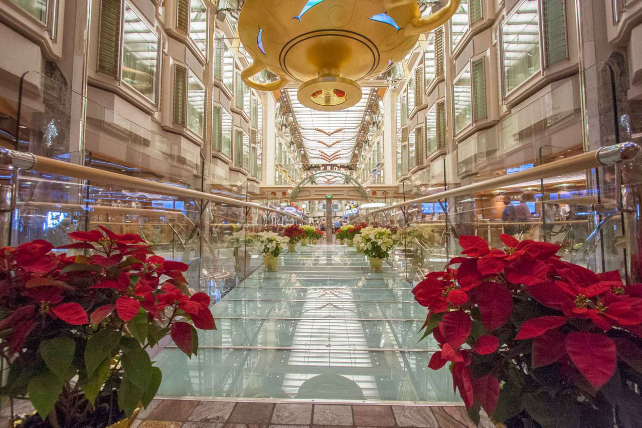 The Promenade Holiday Decorations on December Cruise