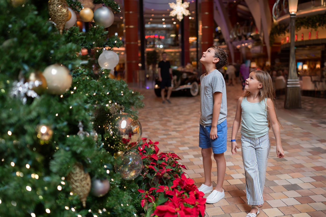 royal caribbean oasis of the seas christmas tree siblings holiday cruise