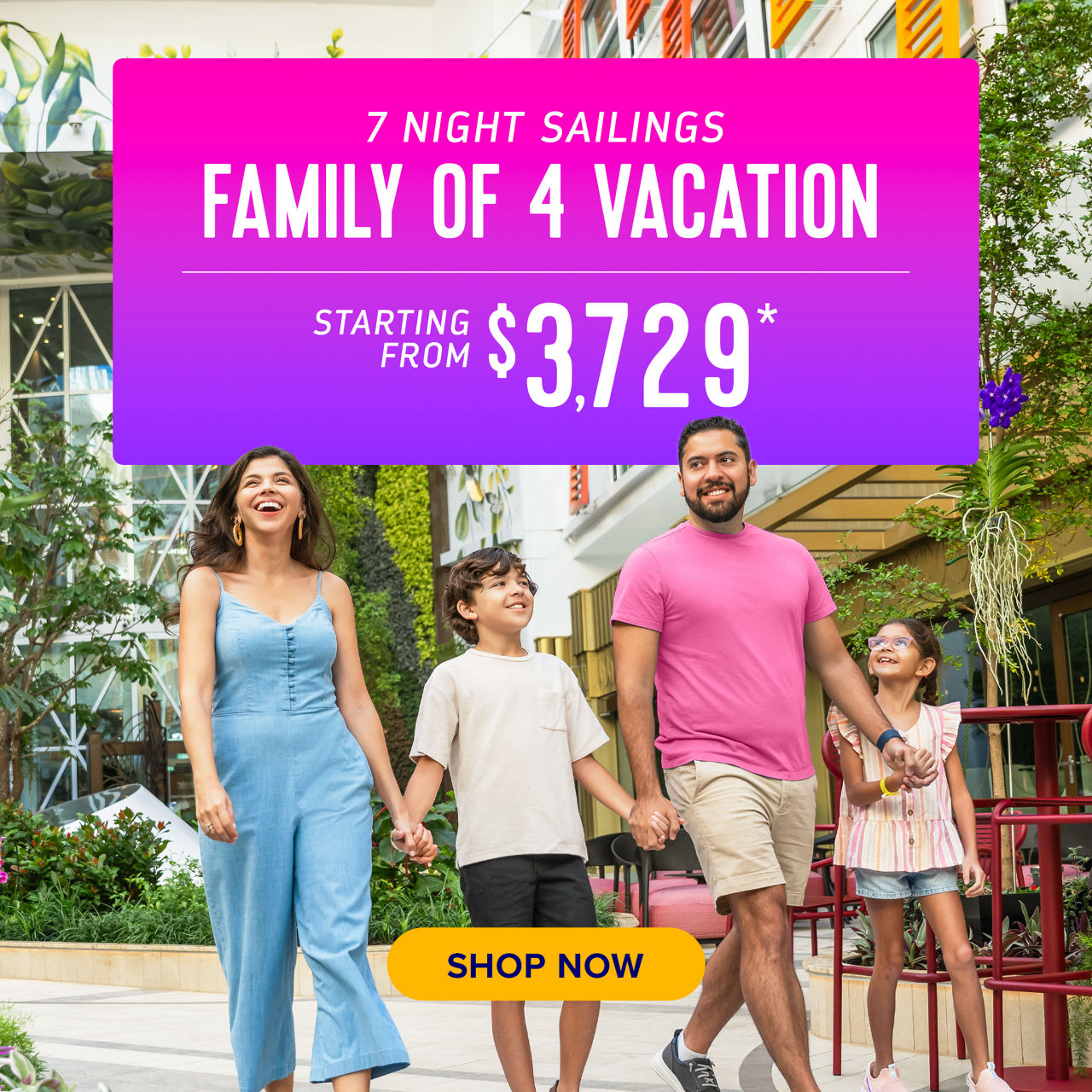 Icon Onboard 7 Night Sailings Family of 4 Vacation Banner Mobile