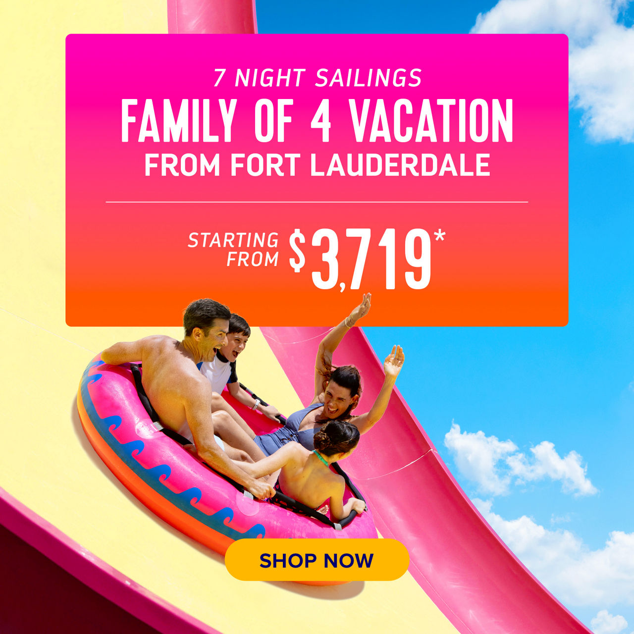 Legend Onboard 7 Night Sailings Family of 4 Vacation Fort Lauderdale Banner Mobile