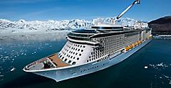 Ovation of the Seas in Alaska Aerial View