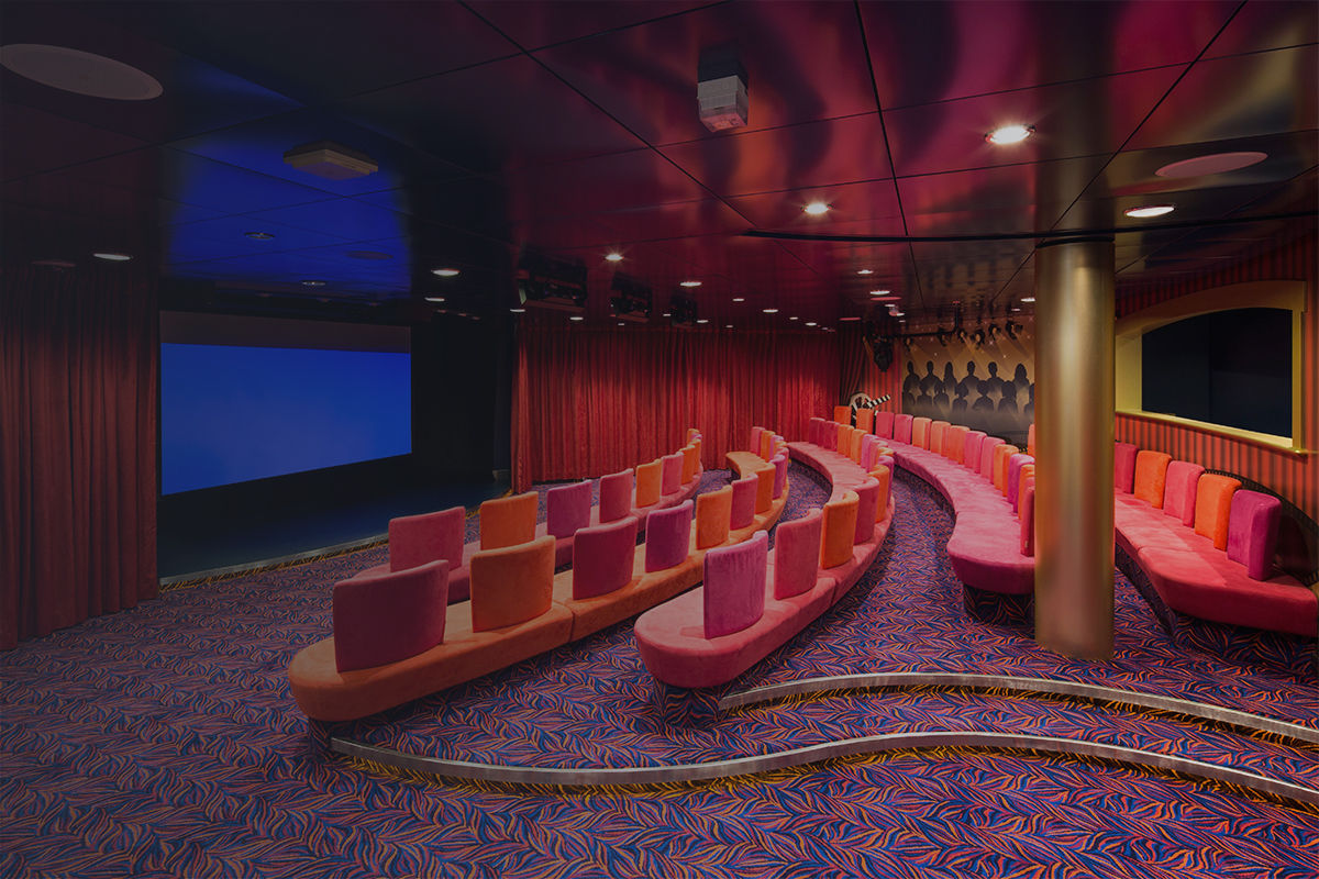 The Adventure Ocean Theater for kids and teens to watch movies onboard a cruise.
