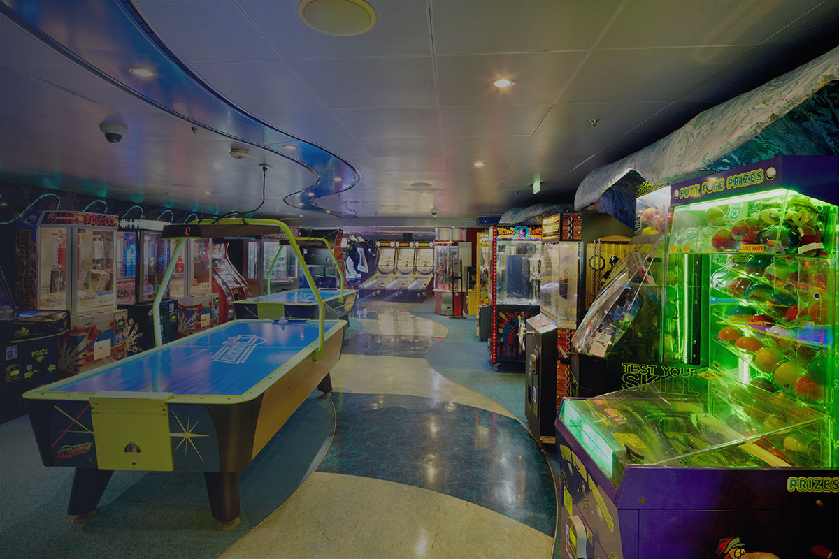 The Arcade for kids and teens is one of the top things to do for children on a cruise.