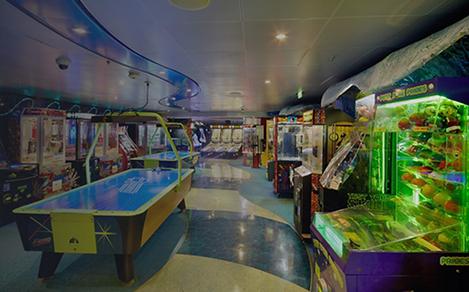 The Arcade for kids and teens is one of the top things to do for children on a cruise.