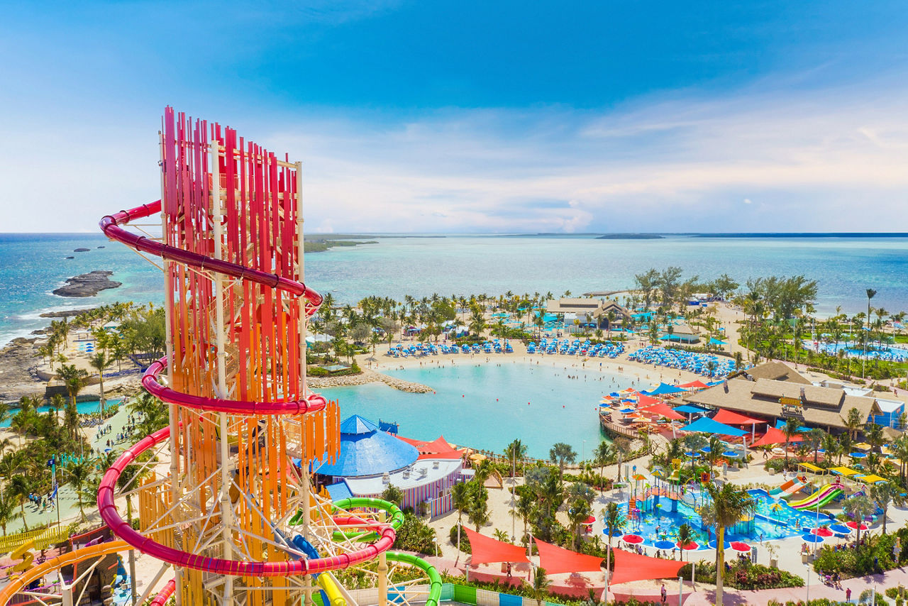 perfect day coco cay aerial island view