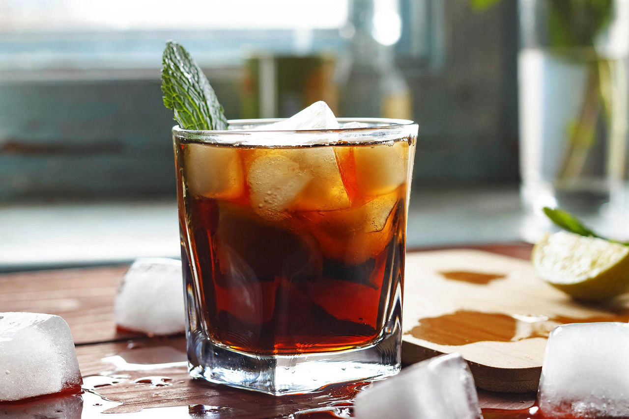 Rum Cocktail Offered in Caribbean Rum Distilleries