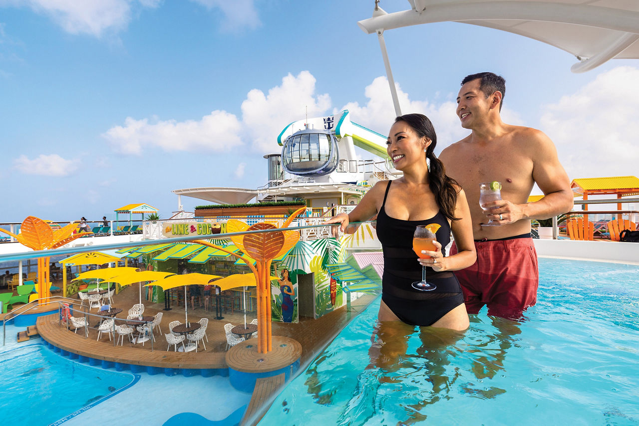 Odyssey of the Seas Couple Enjoying the Whirlpool