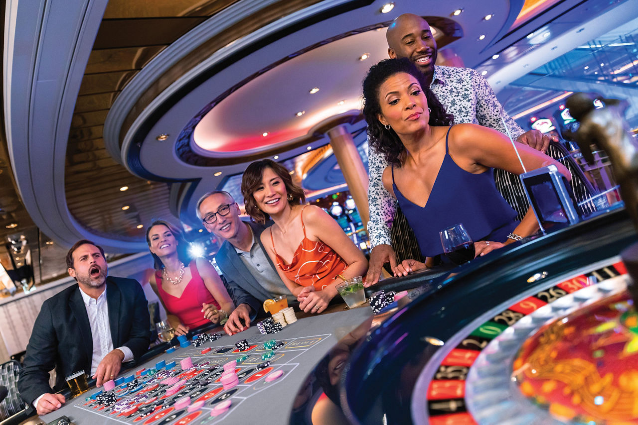 Navigator of the Seas Couples Playing Roulette Gambling Casino