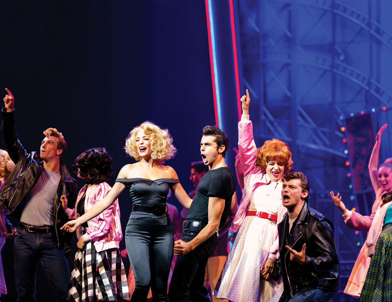 Grease Broadway Show Performers Singing Dancing