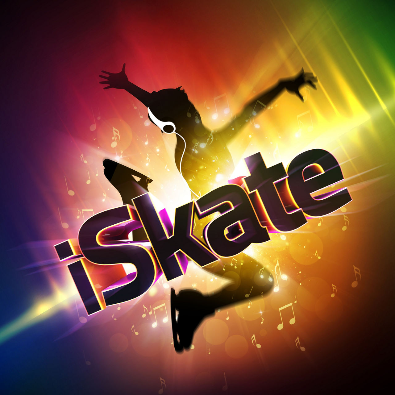 The colorful rainbow logo for the ice skating show iSkate.