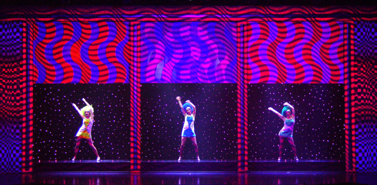 Stage to Screen Cruise Show, Performers Dancing in Colorful Stage, Serenade of the Seas