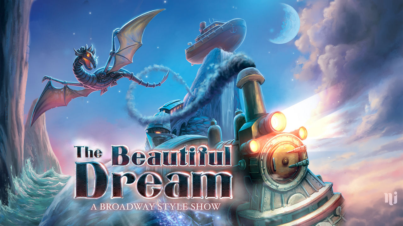 A poster depicting the Beautiful Dream Broadway Style Cruise Show by Royal Caribbean