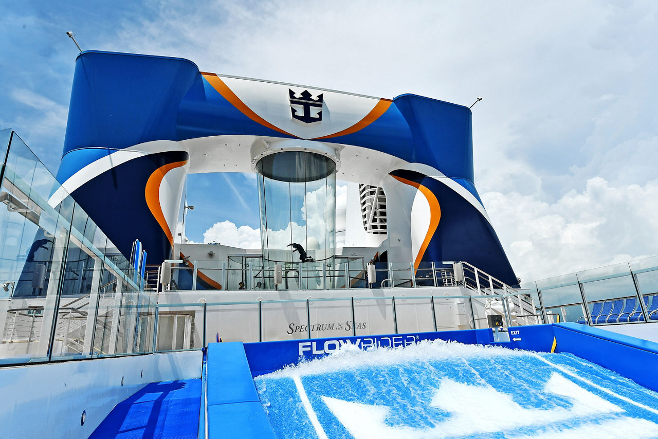 Spectrum of the Seas Flowrider Ripcord by iFly Man Flying