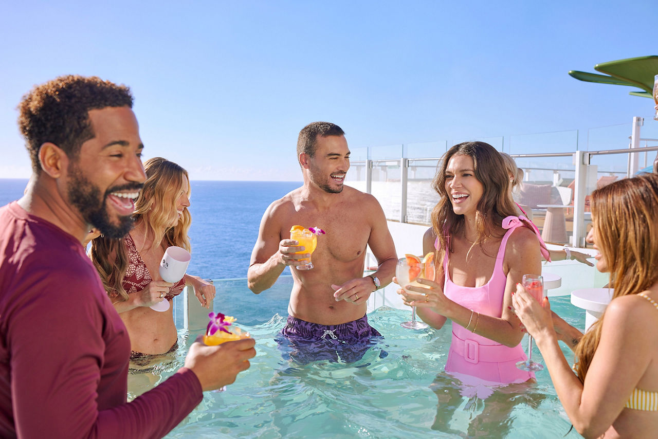Friends Celebrating at Hideaway Beach