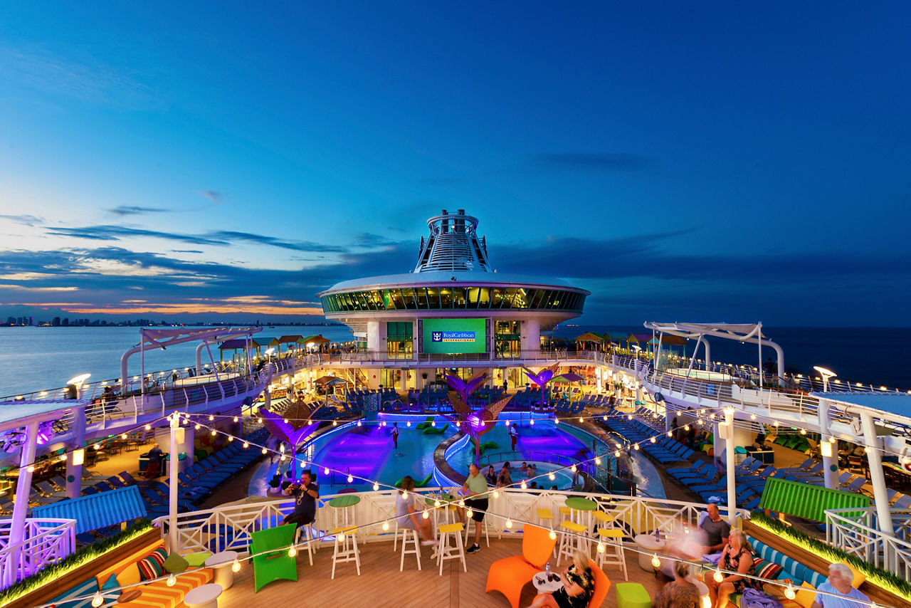 Navigator of the Seas Pool Deck at Night