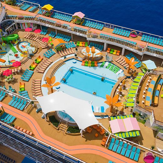 Odyssey of the Seas Pool Deck Aerial Close Up