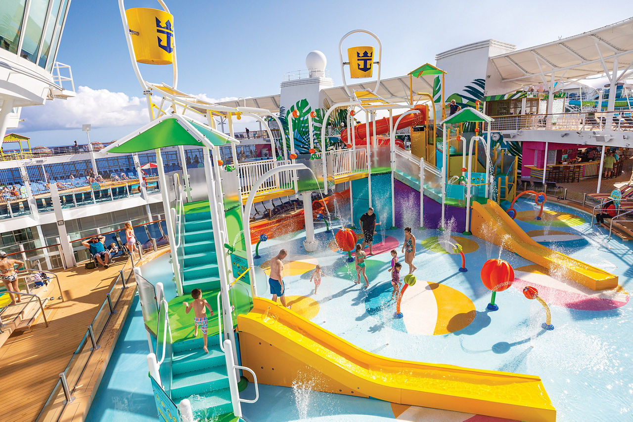 Oasis of the Seas Splashaway Bay Kids Playing Aerial 