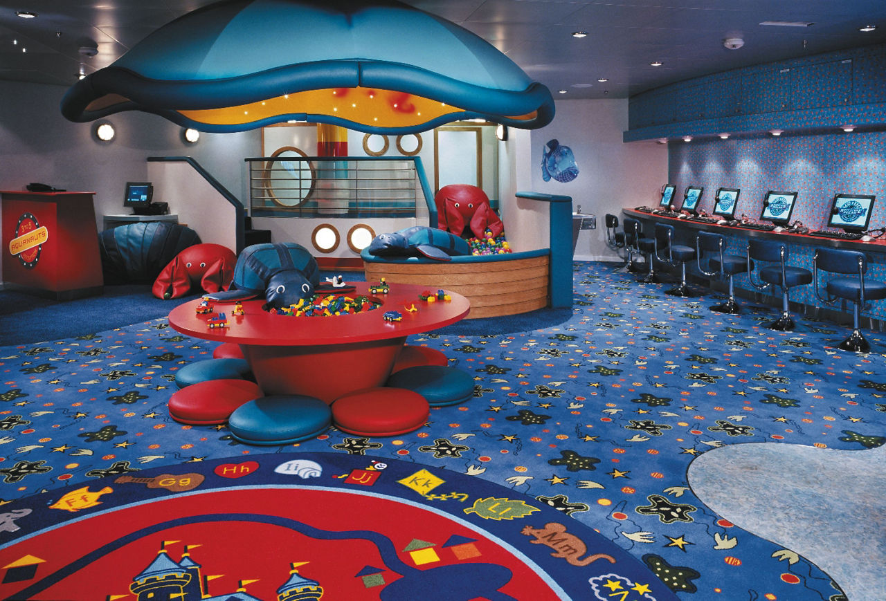 onboard,  Adventure Ocean empty,  Aquanauts play room,  kids spaces, fleetwide