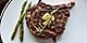 Chops Grille Steak Asparagus Close Up