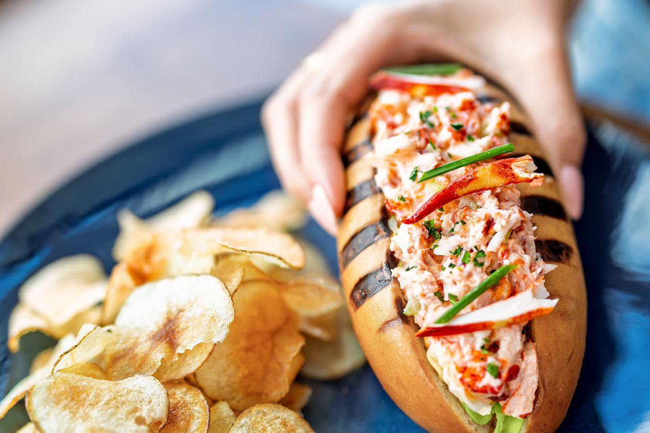 Lobster roll at Hooked Seafood