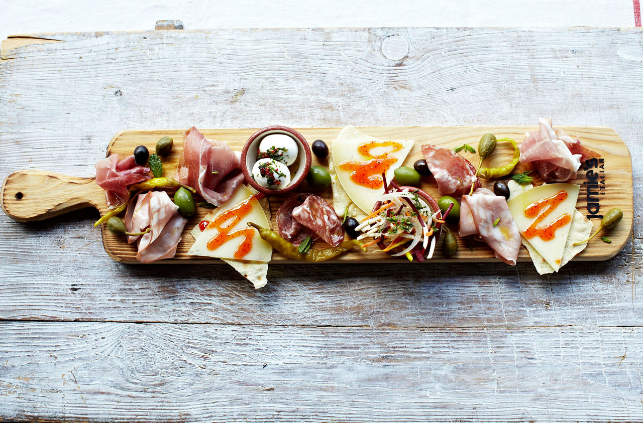 Jamie's Italian Meat and Cheese Charcuterie Plank