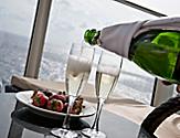 Room Service Bottle Glass Champagne and Strawberries